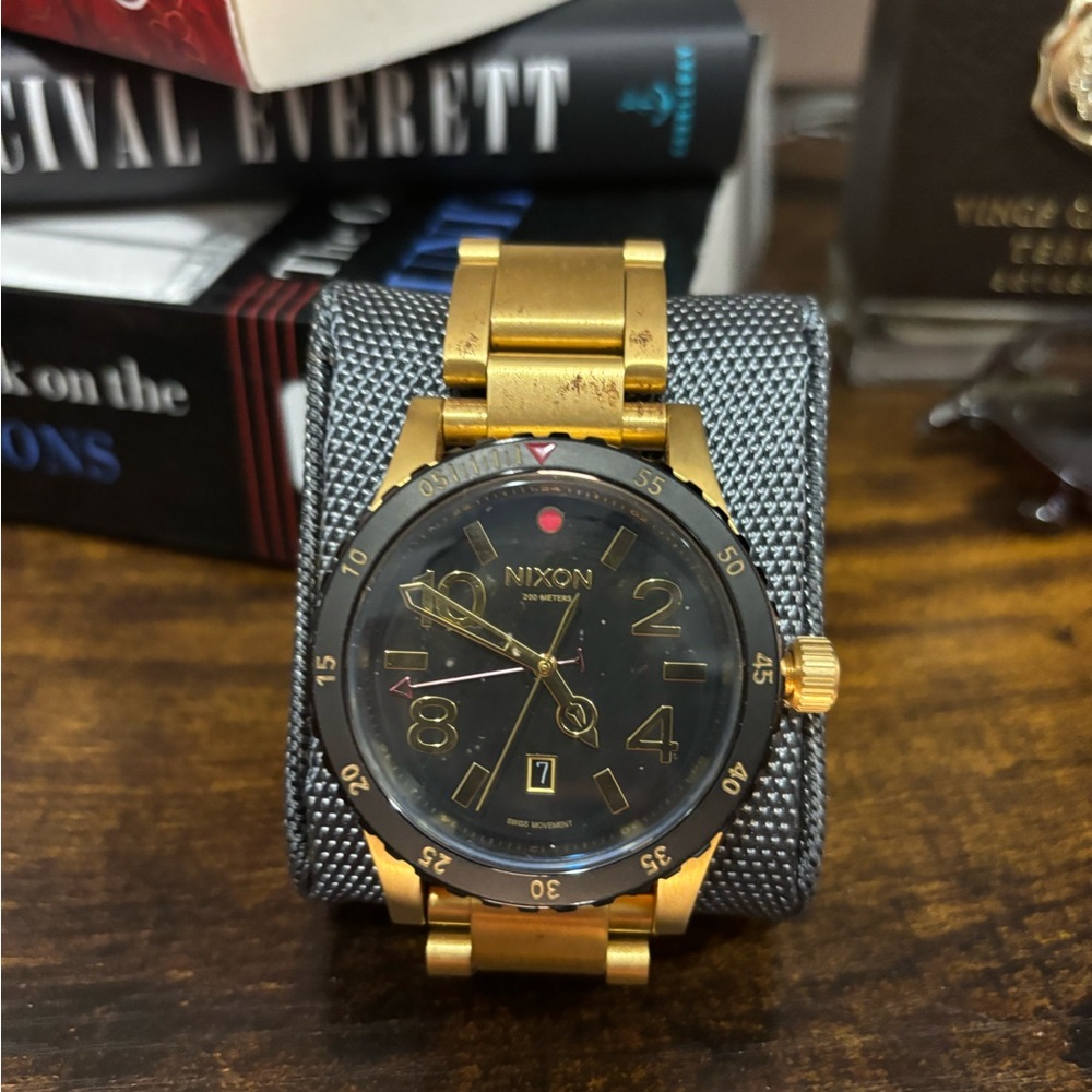 Nixon Men's A277513 Diplomat SS Black Dial Gold Steel Bracelet